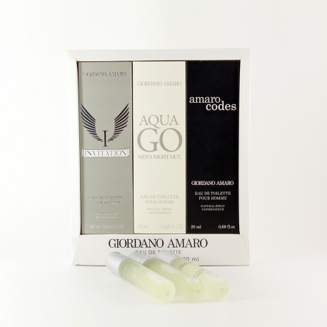 Zestaw perfumetek Giordano Amaro - Invitation, Aqua Go, Amaro Codes